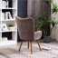 Timber Legged Accent Chair In Mauve Velvet With Button Back Back, Solid Wood Legs, Modern-125223513