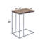 Table d'appoint en chêne patiné et finition chromée