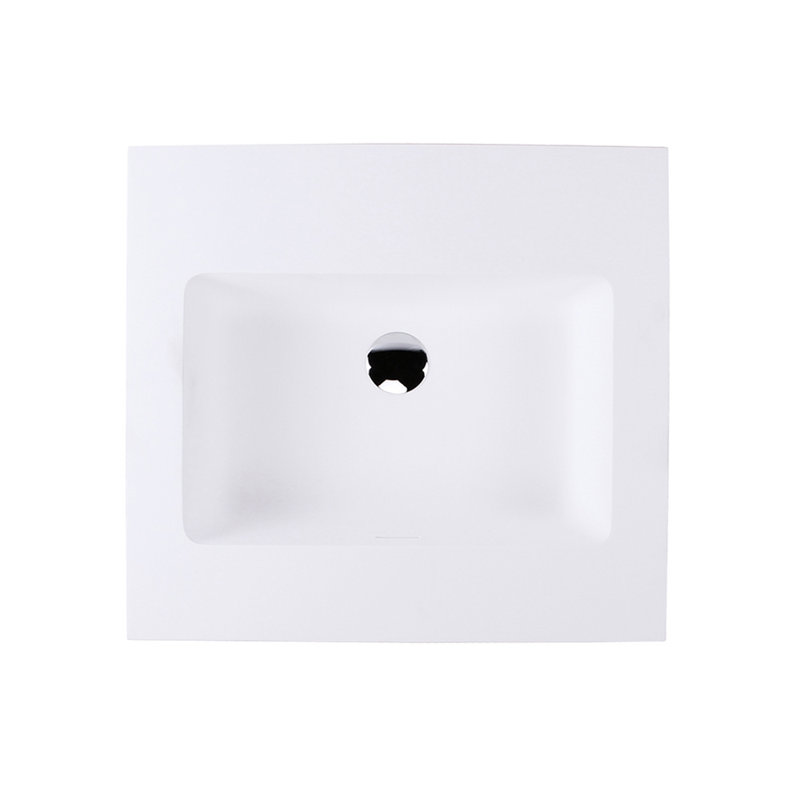 Kubitop 24'' L Bathroom Sink, Gloss White, 0 Hole