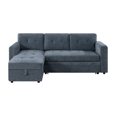 Kerica 2 - Piece Microfiber L-Shaped Sleeper Sofa Bed with USB – Reversible Pull Out Couch with Storage Chaise