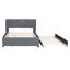 Lit plateforme tapissier avec tête de lit à motif brique et gigogne simple TG, tissu en lin-1844437745-1844437746