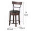 Accent Stool - Ensemble de 2 chaises de comptoir pivotantes, similicuir noir, brun