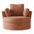 42.1" Wide Slipcovered Swivel Barrel Chair-1954448355