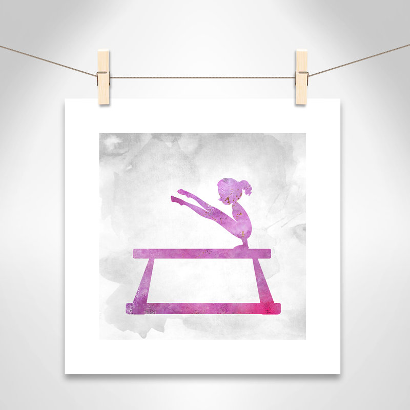 Gymnastique 3, impression sur papier, Papier, H 16 po x l 16 po x P 1 po