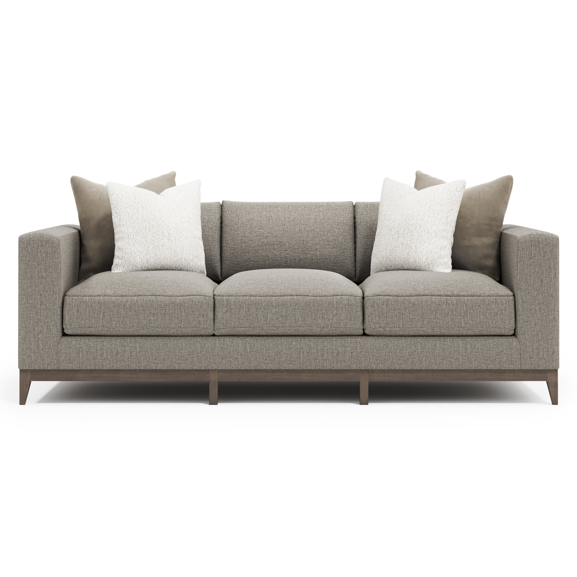 Noel Upholstered Sofa, 27.50" H x 88" W x 40" D, Portobello, Gray Polyester
