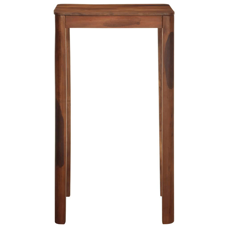 Gracie Oaks Bar Table Solid Wood Acacia With Acacia Finish, Brown, 107 x 60 x 60cm