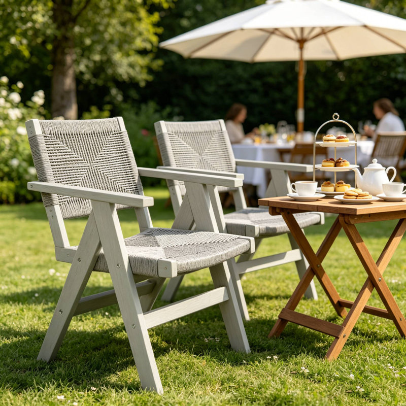 Ensemble de 2 chaises de salle à manger polyvalentes convenant aux espaces de salle à manger de jardin, parfaits pour les repas de famille et les repas en plein air