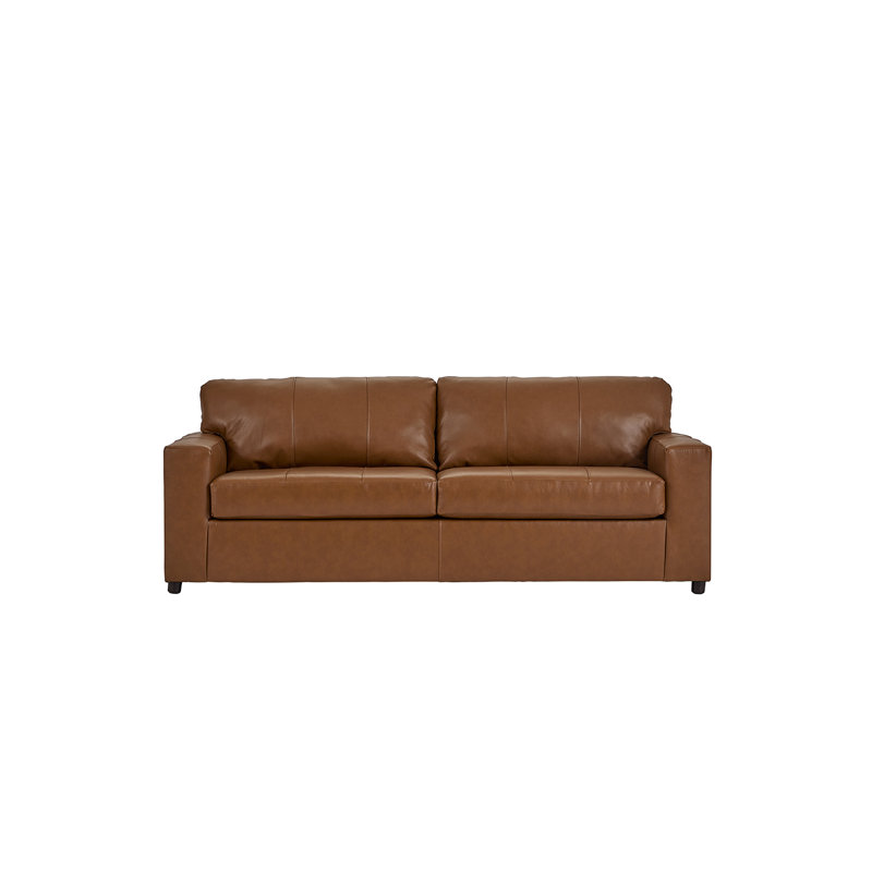 Ilmo 85" Genuine Leather Bently Sofa, Bently Nutmeg