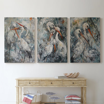 Série Sea and Shore XXXVII - Ensemble de toiles tendues avec châssis Premium - Prêt à être accroché