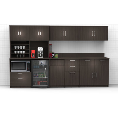 Buffet Sideboard Kitchen Break Room Lunch Coffee Kitchenette Cabinets 7 Pc Espresso – Factory Assembled (Furniture Items Purchase Only) -  Breaktime, 3065