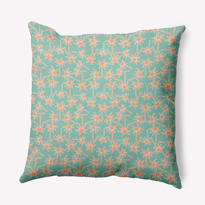 Floral Polyester Indoor/Outdoor Throw Pillow