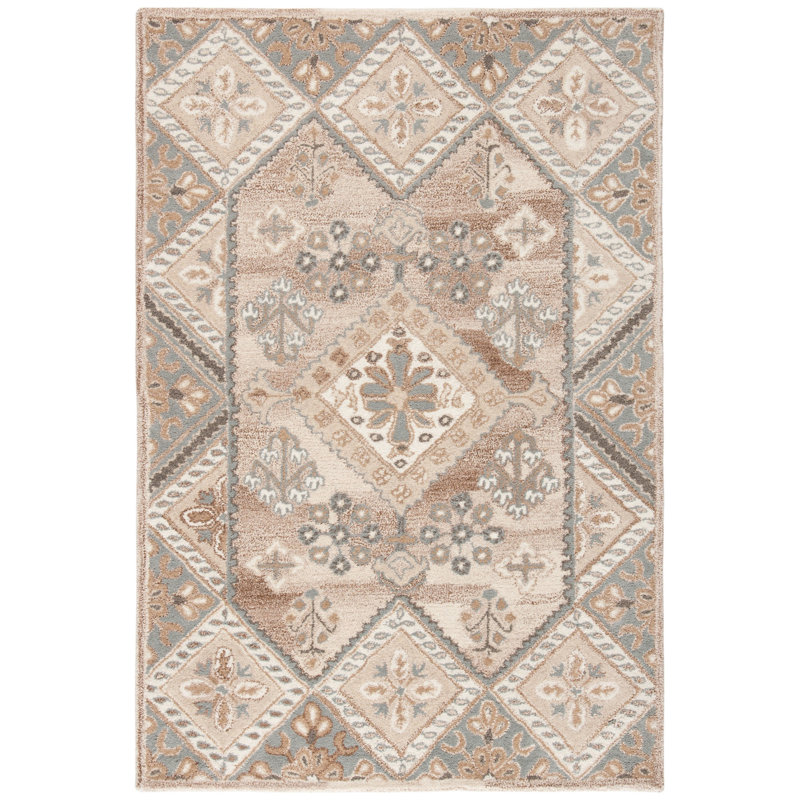 Kouerga Wyndham Hand Tufted Wool Oriental Rug, Rectangle 4' x 6'