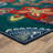 Kamberk Teal Modern Floral Area Rug-1401979425