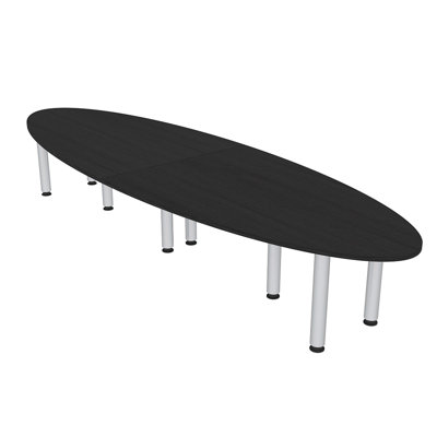 6 Foot Oval Shaped Conference Table with Post Legs