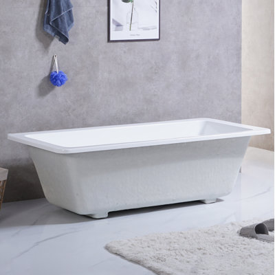 59.13'' x 27.6'' Freestanding Soaking Acrylic Bathtub