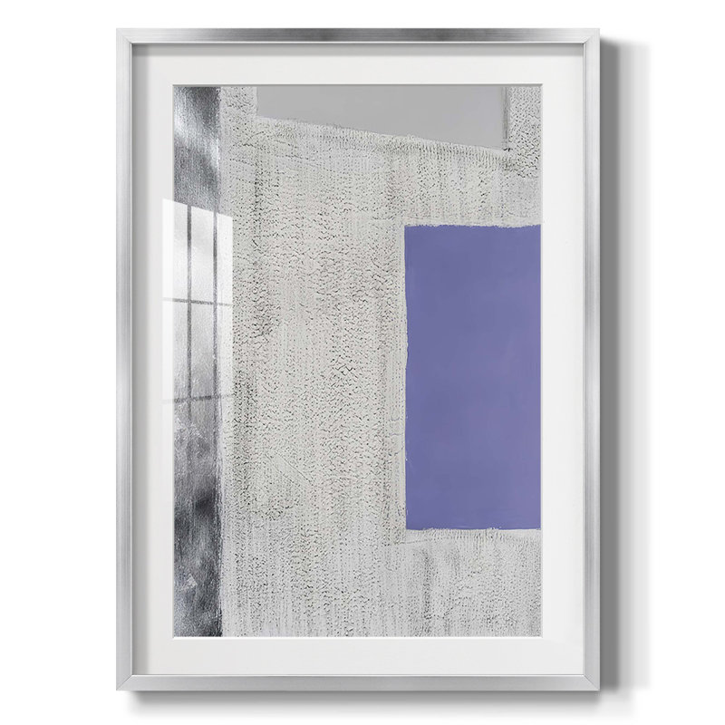 Quadratic Layout III - Impression encadrée, H 28,5 po x l 20,5 po, Argent argent