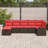 vidaXL Sofa Set with Cushion with Storage Brown and Red Poly Rattan-1069100845