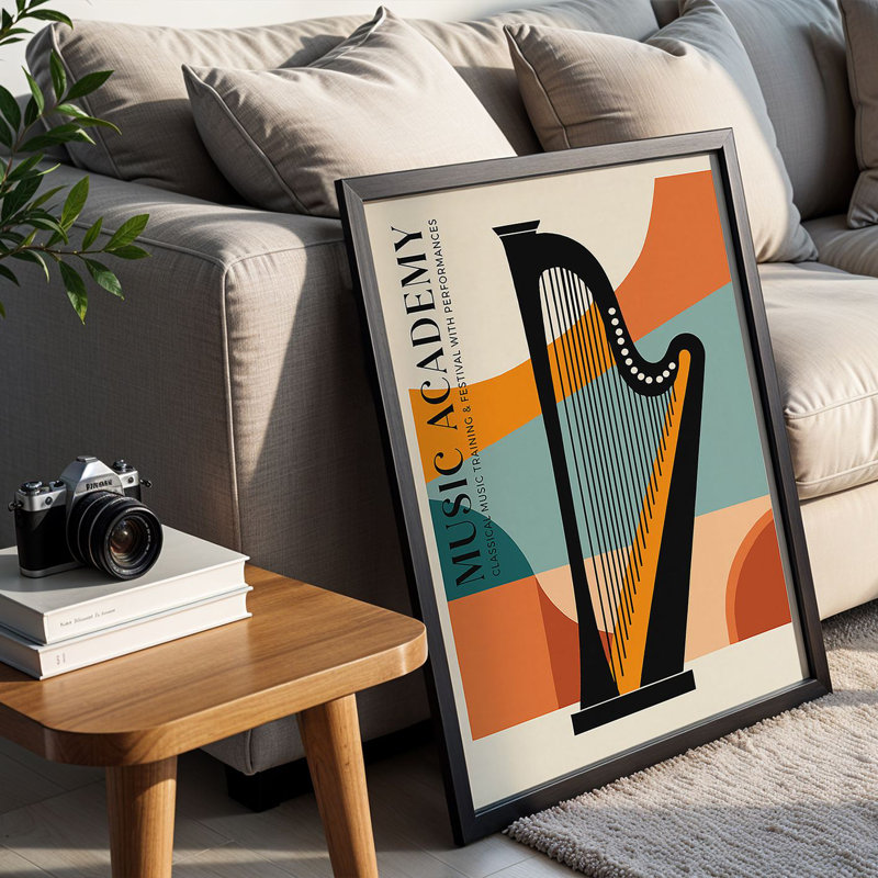 Élégante peinture décorative encadrée, 13,8 x 17,7 pouces | 100% panneau de fibres à densité moyenne (épaisseur: 0,8 po) et cadre en plastique robuste | Art mural parfait pour le salon, la chambre à coucher et le bureau, esthétique moderne, facile à accrocher