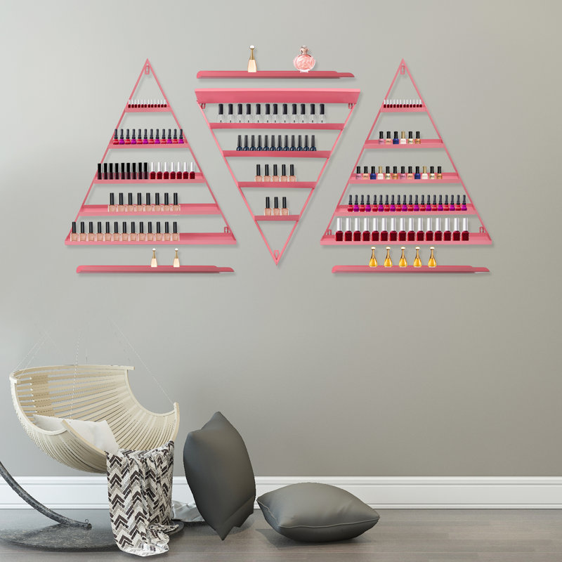 18 Piece Triangle Metal Bracket Shelf, Pink