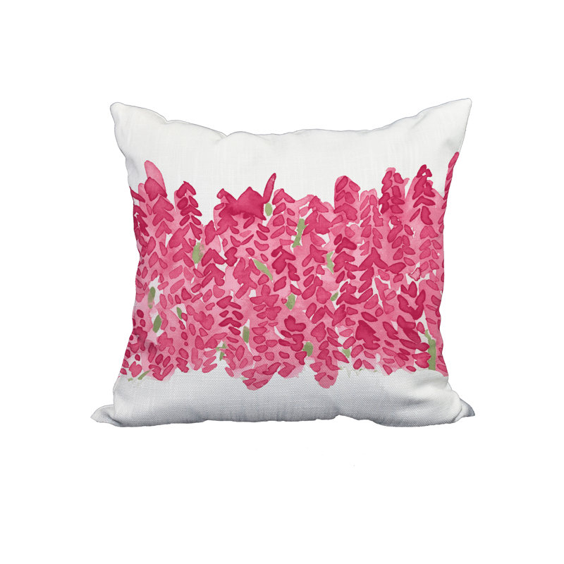 Housse et insert de coussin en coton Flower Bell Square, 18 po x 18 po, Rose