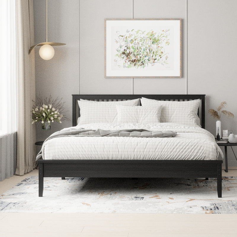 Scheller Solid Wood Platform Bed, King, Tobacco