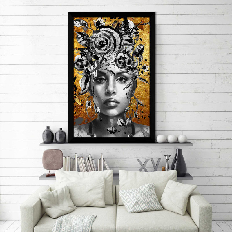 «Afrique Model 8 (Vertical)» par Jodi - impression, Cadre noir, H 39,5 po x l 27,5 po x P 0,75 po