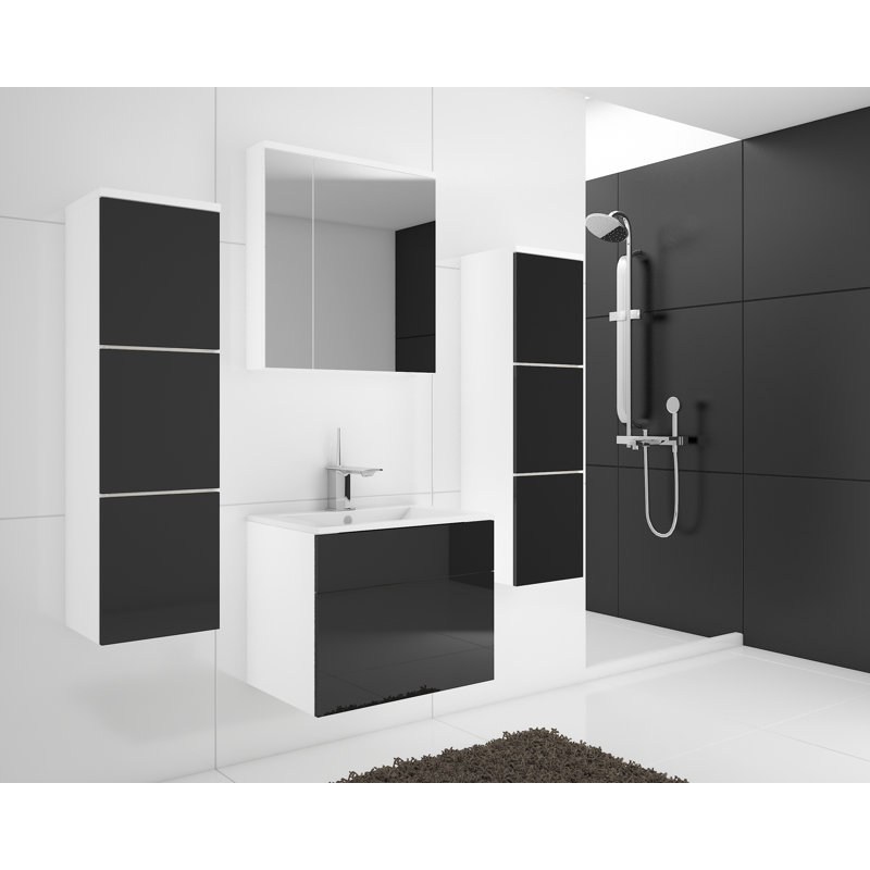 Moray Bathroom Storage Furniture Set, White/Black