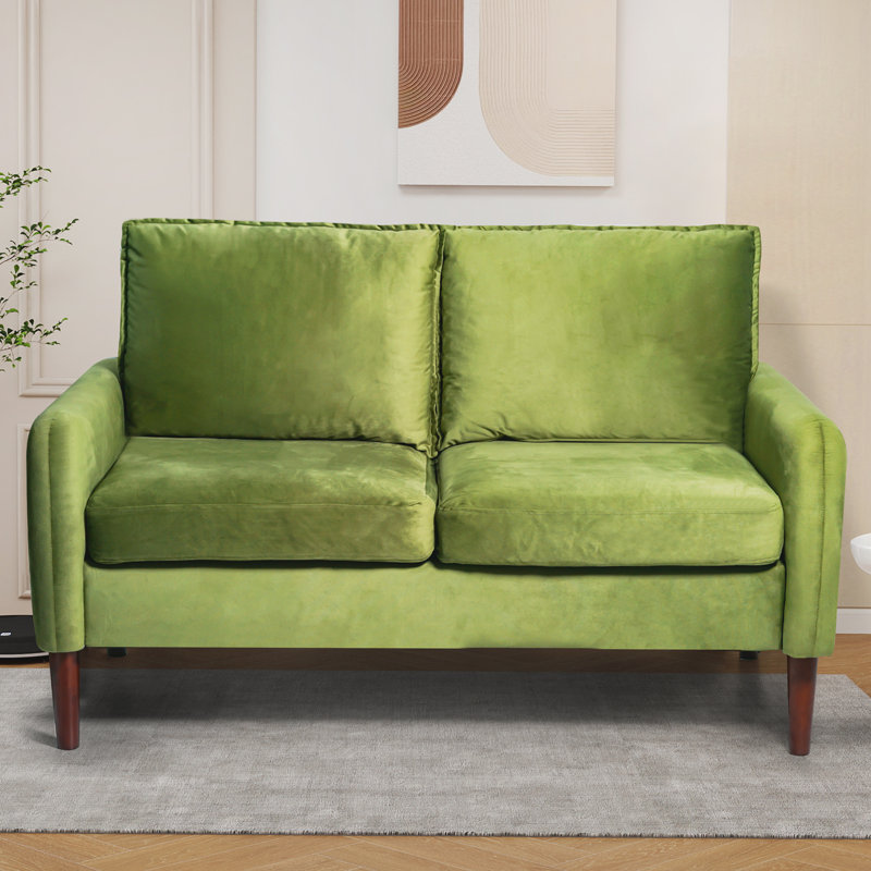  56" Velvet Sofa For Small Spaces, Compact Living Room & Apartment Furniture, Easy To Clean And Space Saving Design