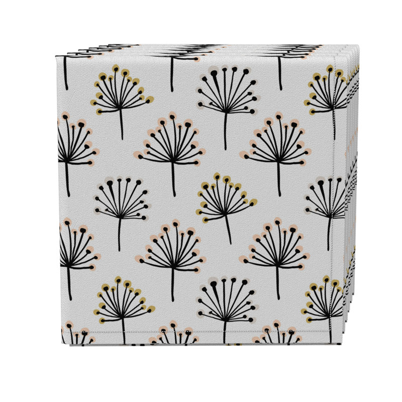 Cotton Twill Floral Square Napkin