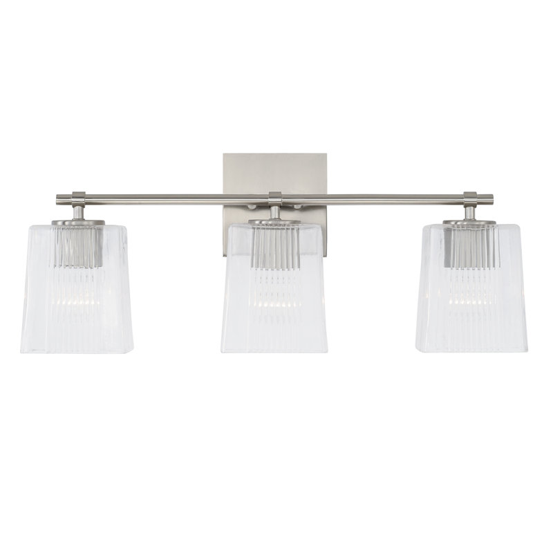 Éclairage de salle de bain à intensité variable 3 lumières Kayda, Nickel brossé
