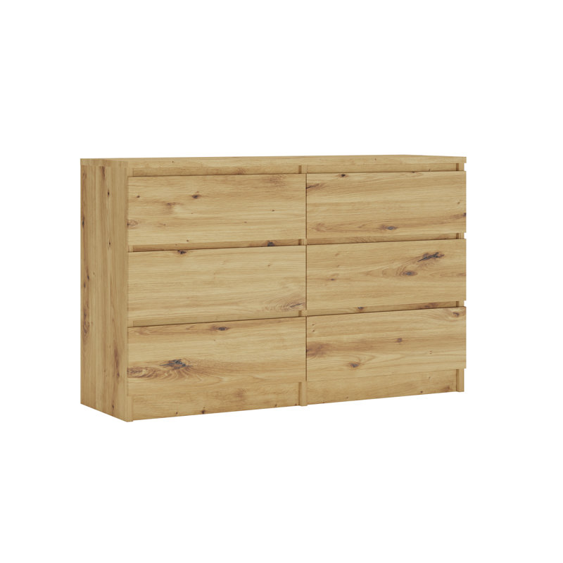 Demi 120cm W 6 - Drawer Chest of Drawers, Artisan Oak