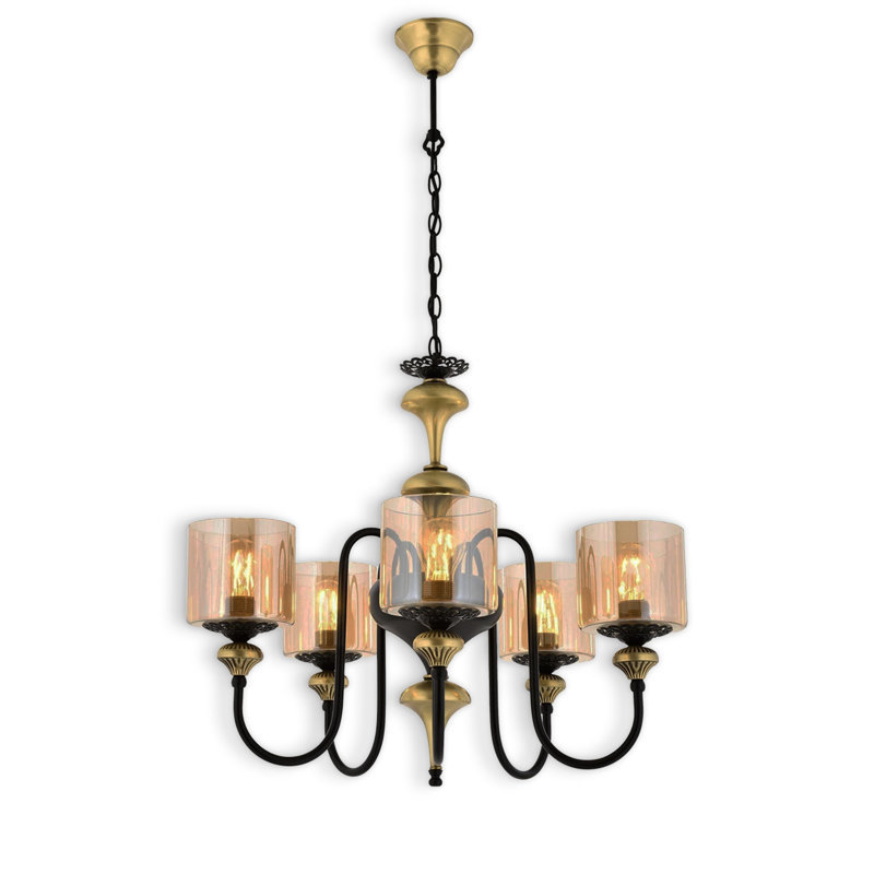 Lustre en métal, 5 lumières