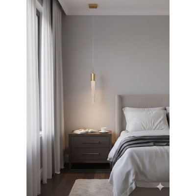 Transitional 1 Light Gold Crystal Pendant