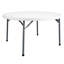 Table ronde portative pliable en plastique blanche de 71 pouces avec structure en acier, capacité de 900 lb