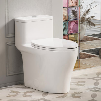 Toilette une pièce avec hauteur de chaise Ada, chasse d'eau à haute efficacité 1000G et double chasse d'eau 0,8 / 1,28 GPP, pour cuvette de toilette moderne de 12 po