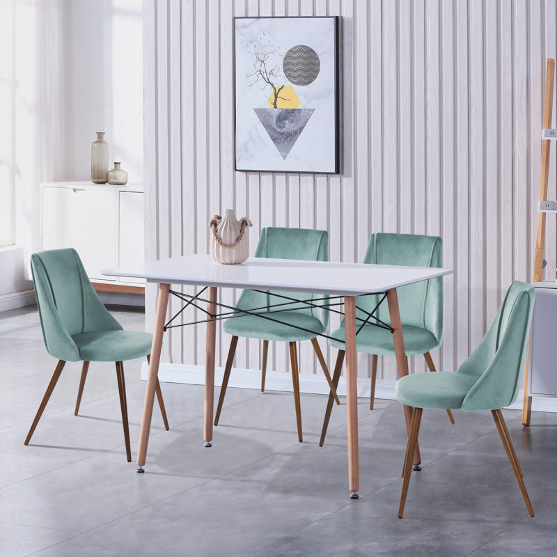 Ensemble repas pour 4 personnes Germarion, Vert lac / brun