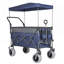 Chariot pliant multifonctionnel à pousser et à tirer avec auvent et poignée rotative, chariot utilitaire de plage grande capacité de 300 L avec pneus de 9 po x 4 po (capacité de 480 lb)-136449093
