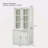 75.25'' Tall Display Cabinet With Double Glass Doors, Traditional Style China Cabinet Hutch Cabinet For Hallways Living Room, Kitchen, Home, Studio Or Workspace