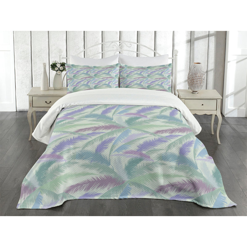 King Size White Quilted Bedspread Set with Pillow Shams