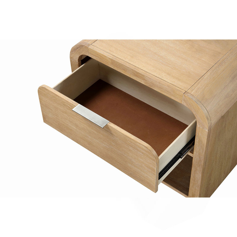 Table de chevet en placage de bois de manguier 1 pièce
