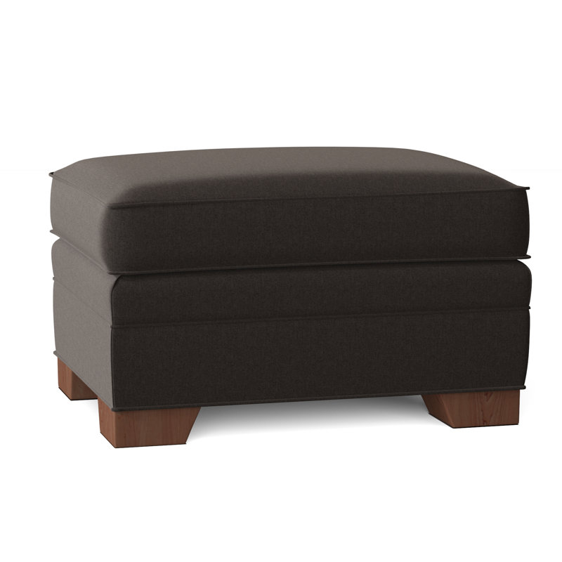Adrena Ottoman, Handsome 45 Black Performance Twill