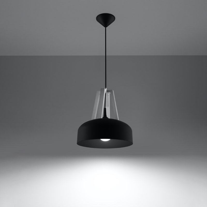 Winfred 1 - Light Dome Pendant, Black/White, 30cm x 30cm x 85cm