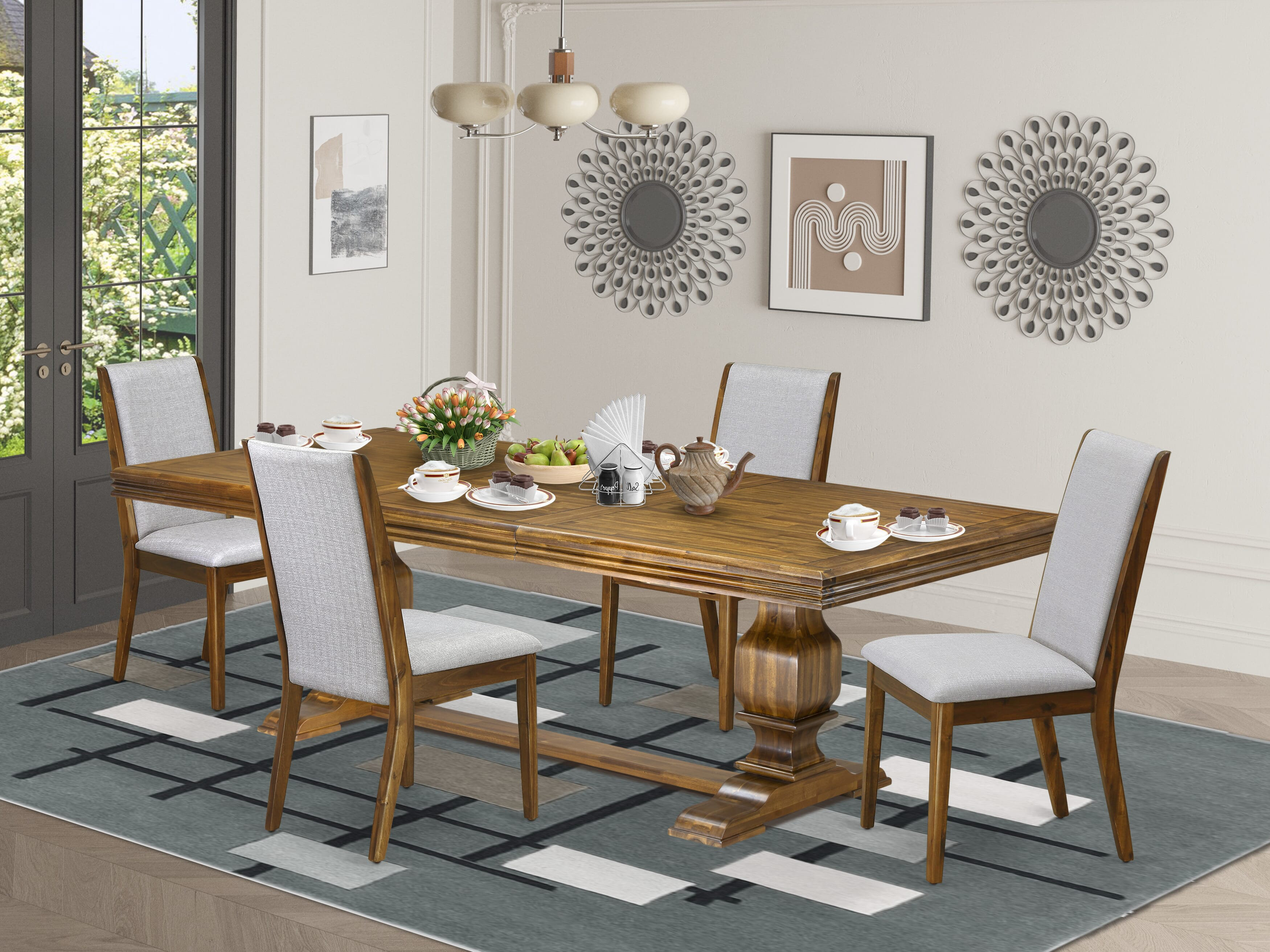 Red Barrel Studio® 5 Pieces Kitchen table set consists of a Rectangular ...