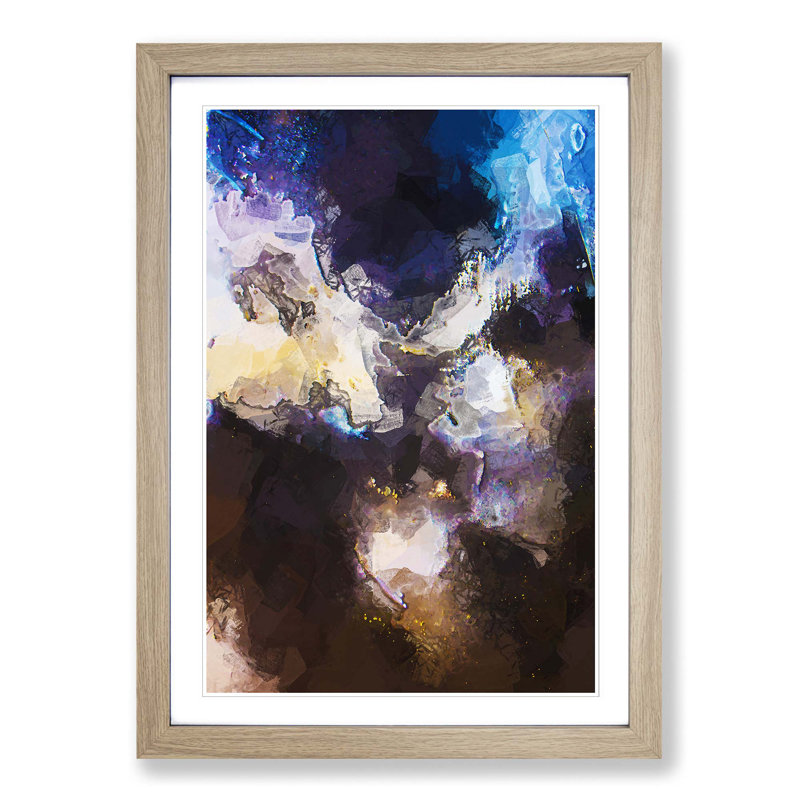 Splatter of Paint in Abstract - Picture Frame Graphic Art Print, Oak Framed, 36cm H x 27cm W x 2cm D