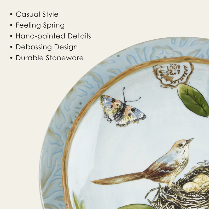Toulouse Blue 12-Pc Dinnerware Set, Service For 4