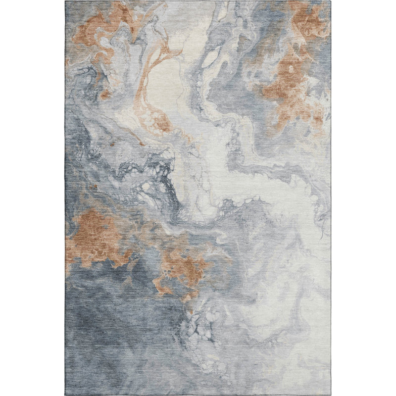 Premium Machine Washable Mayfield AMF1841 Abstract Rug, Rectangle 10' x 14'
