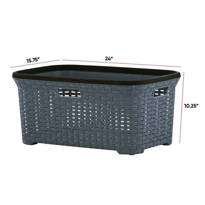 Panier à linge Bushel, gris, H 16 po x l 24 po x P 10,5 po