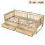 Lit plateforme simple TG avec garde-corps pleine longueur et 2 tiroirs de rangement-155686934