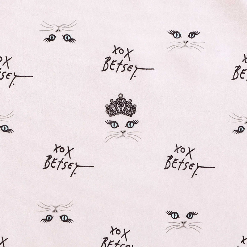 Ensemble de draps Betsey Johnson Xox Bling, Ensemble de draps pour lit simple avec 2 taies d'o, Bisous Bling Kitty Pink