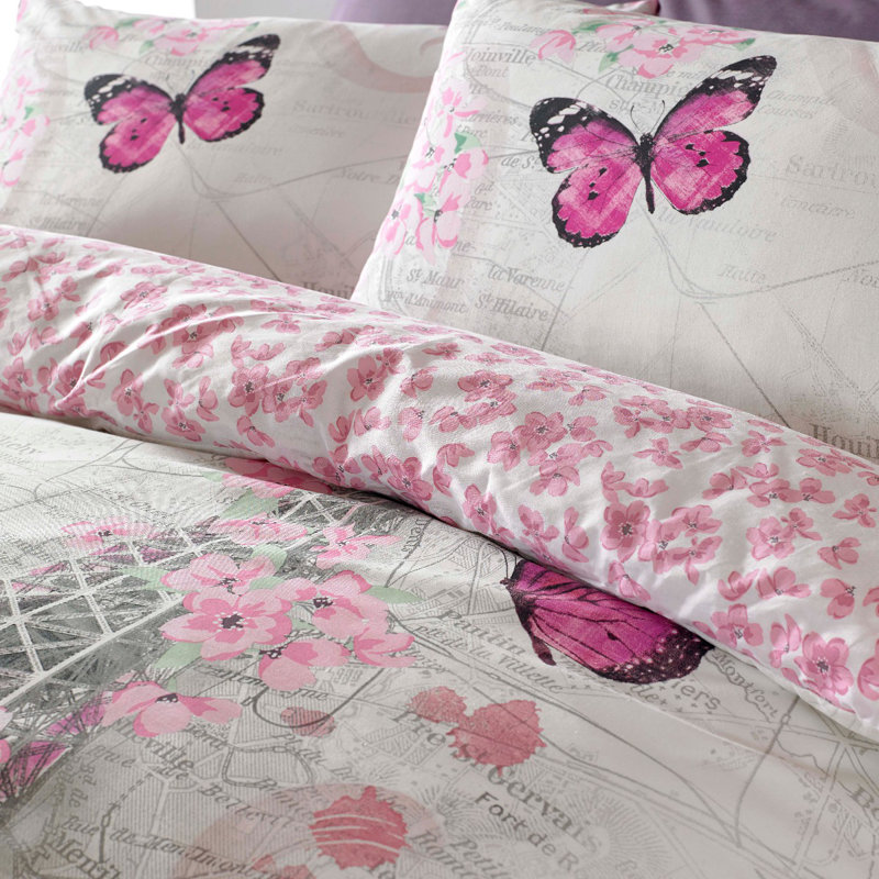 Corriveau Polyester Floral Duvet Cover Set with Pillowcases, Double Duvet Cover + 2 Standard Pillowcases
